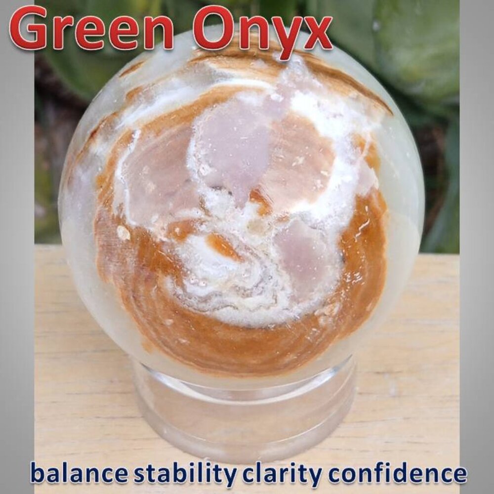 #5 50mm green onyx SPHERE  balance CLARITY